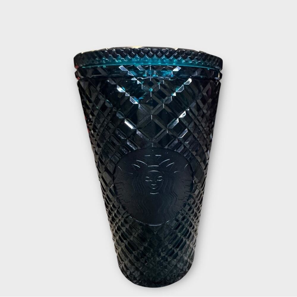 New STARBUCKS 2021 Holiday Christmas Grande Dark Green Jeweled Tumbler Cold Cup